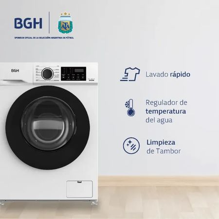 Lavarropas BGH Inverter Carga Frontal 6kg 1000rpm BWFE06W24AR