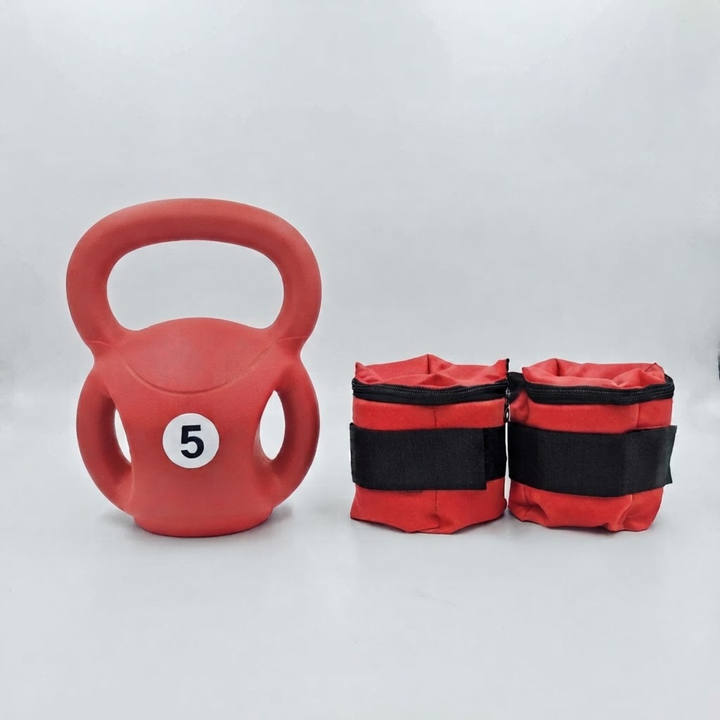 Pesa Rusa con Manijas Laterales 5 Kg + Par de Tobilleras 1 Kg - Vista 3