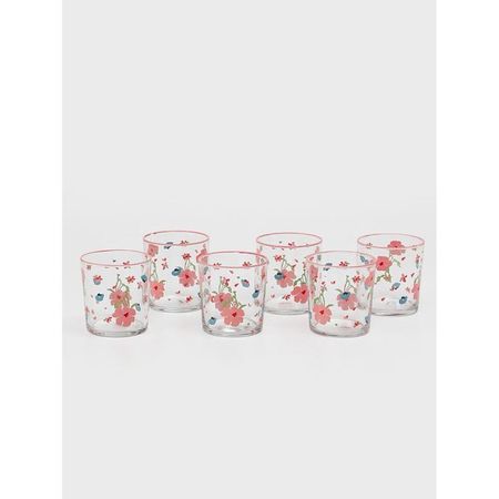 Set 6 vasos Miuri Printemps Coral Borde al Tono 380 ml