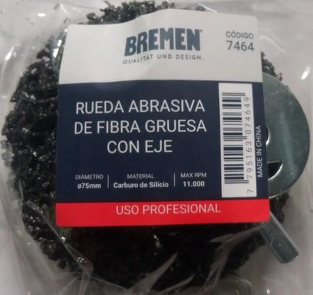 Disco Abrasivo de Fibra Bremen 75mm con Eje