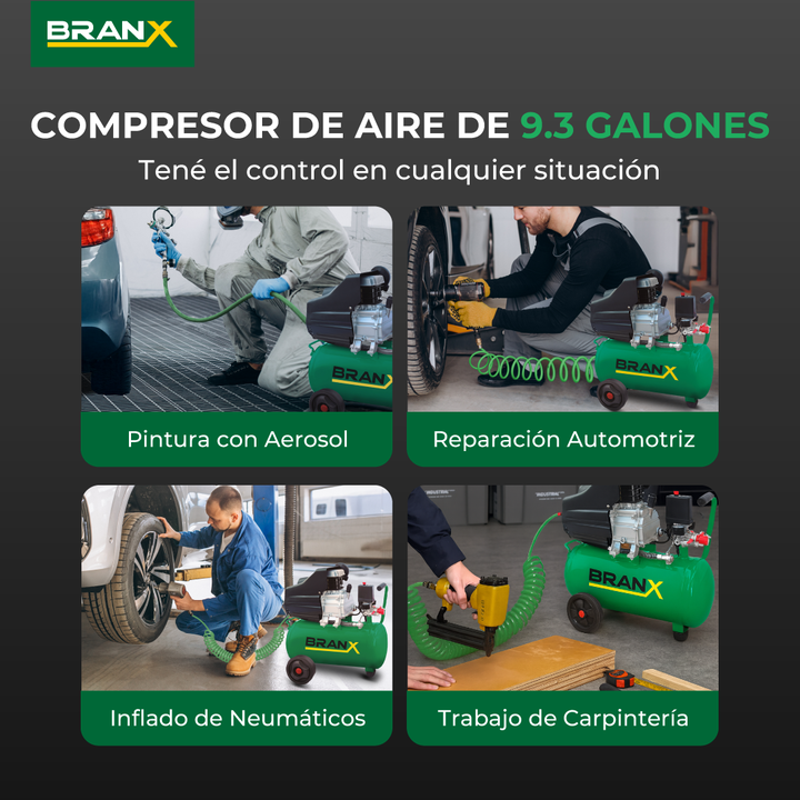 Compresor De Aire Branx Brxc-2525b 25l 50 Hz Monofásico Verd BRXC2525B - Vista 4