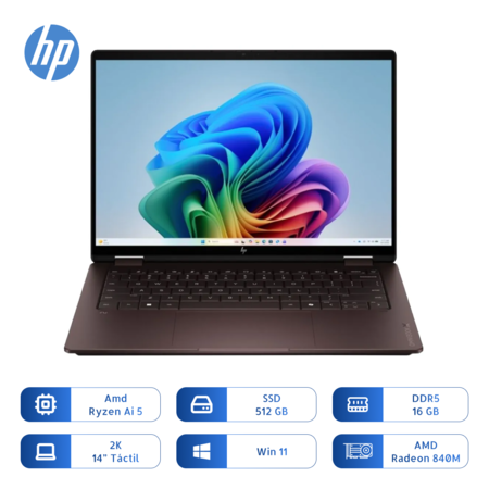 Notebook Hp Omnibook X Flip 14-kc0013 Amd Ryzen Ai 5 430 512gb Ssd 16gb Ram 14 Pulg Tactil Oled