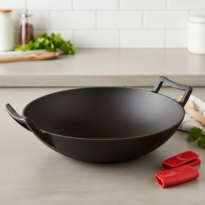 Wok De Fundición 36 Cm Con Asa Kamado Argentino Parrilla - Vista 1