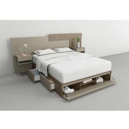 Box Multifunción 1.60 Mts 4 Cajones Tables Cod: 6443 Olmo Finlandés y Gris