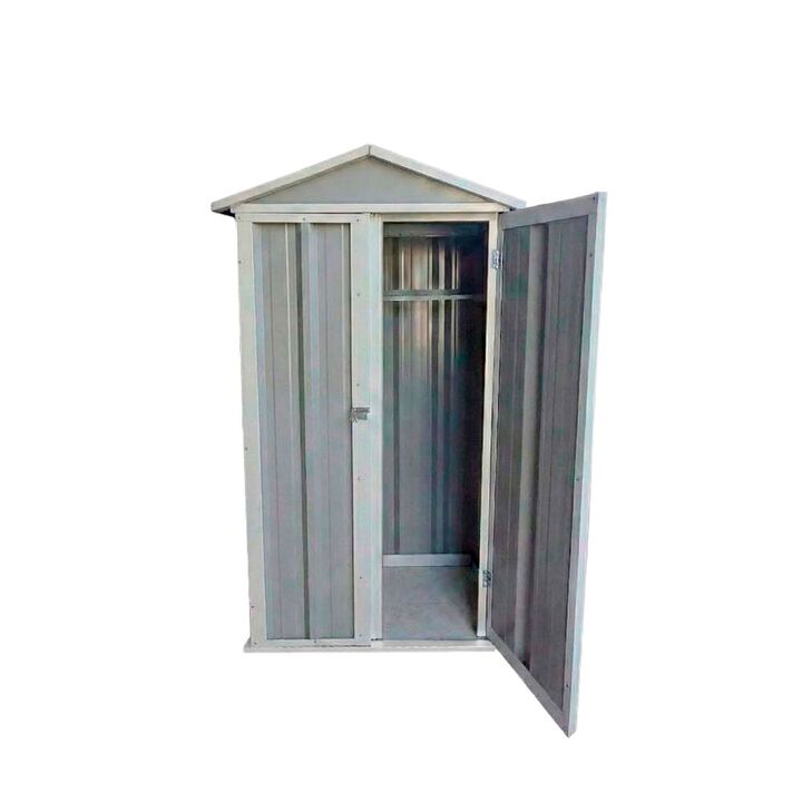 Armario Deposito Galpon de jardin 1x057x2 Gris + piso + estante DON ACERO - Vista 3