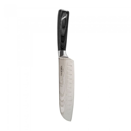 Cuchillo Santoku 30 Cm Pro Stainless Steel Black Sakura Negro