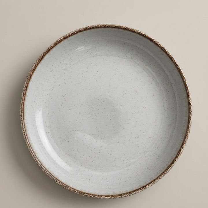 Set Vajilla 12 Piezas Plato Playo Postre Hondo Bowl Filo Envejecido Gris - Vista 3
