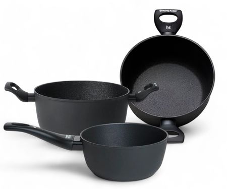 Set de Cacerolas Antiadherentes Tvs Virtus 3 Pzs Inducción