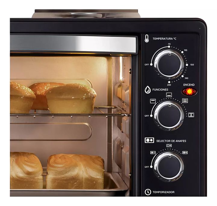 Horno Eléctrico Convección Doble Anafe Ken Brown - 43 Litros - 1600w - Vista 3