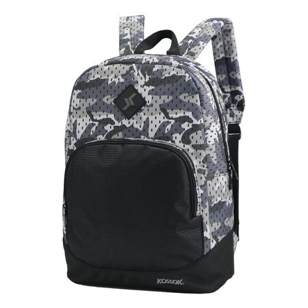 Mochila Kossok Emiro - Escolar - Urbana - Reforzada GRIS/NEGRO CAMUFLADO Rayas
