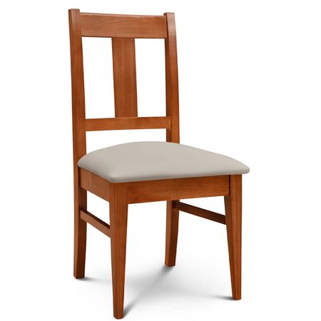 Silla de Comedor Euro lustre Cedro Tapizado Inka Beige Espacity
