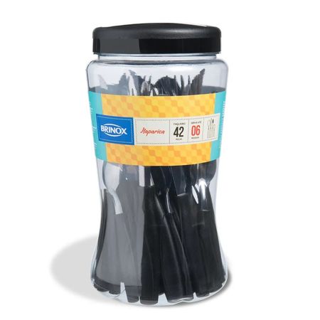 Juego De Cubiertos 42 Piezas -Negro Brinox  ( 6000/714)
