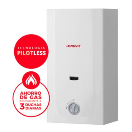 CALEFON LONGVIE CN414SS GAS NATURAL TIRO NATURAL 14 LITROS E. IONIZADO - 4602820