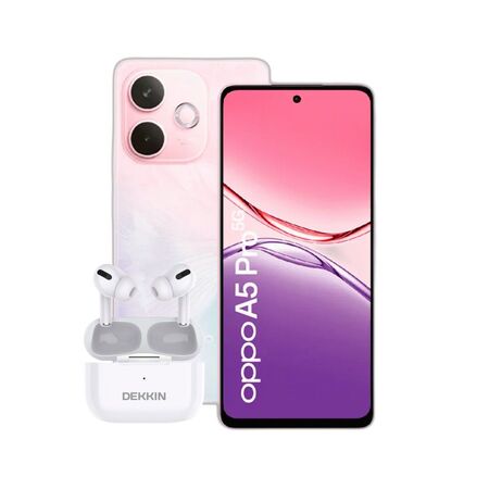 Combo Oppo A5 Pro 5G 8+256GB Pink + Auriculares Dekkin TWS Pro
