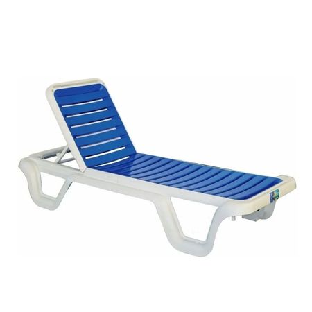 Reposera Plastica Hawaii Voss 2000 Blanca|Azul