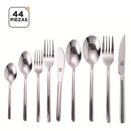 Juego de Cubiertos 44 Piezas Cuk by Gadnic Acero Inoxidable