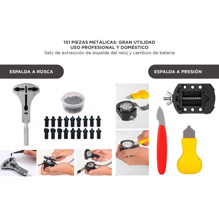 Kit de Reparación de Relojes Gadnic 151 Piezas Profesional - Vista 3