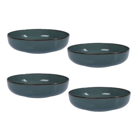 Set x 4 Bowl Compotera Porcelana Artesanal Envejecido 15 cm Azul
