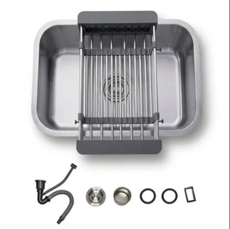 Bacha de Cocina Rieti by Gadnic 76cm Acero Inoxidable 201 Kit Completo