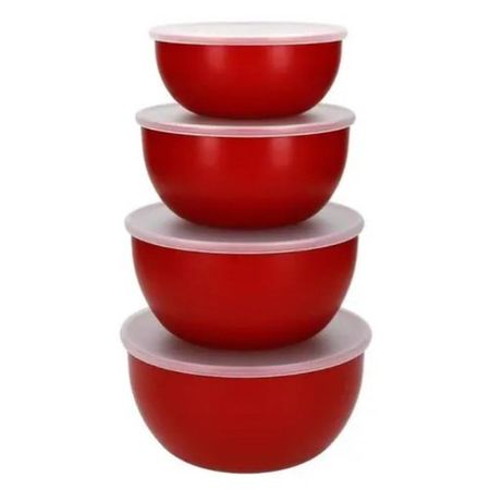 Set de 4 Bowls con tapa KitchenAid Rojo