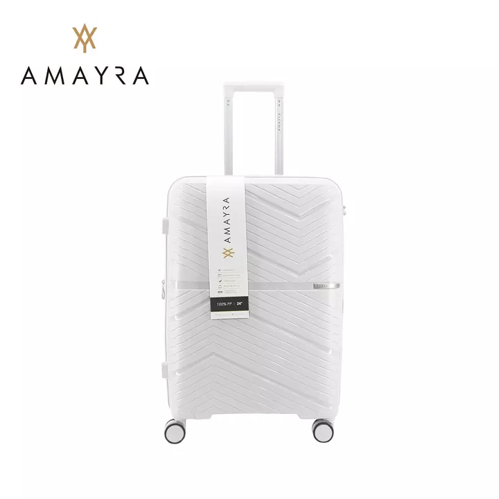 Set De Valijas Amayra X3 20” 24” 28” PP Blanco Rígidas 360° - Vista 7
