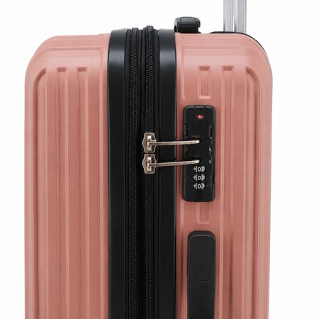 Valija Carry On 20" Amayra Rose Gold con ruedas 360° y candado de combinación + Bolso Neceser
