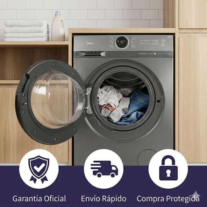 Lavarropas Midea Inverter 8kg Mf200w80wb 1400rpm Smart Wifi - Vista 5