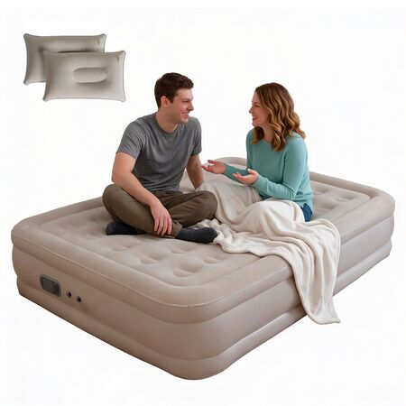 Colchón inflable Southport by Gadnic 2 plazas con Bomba Eléctrica y Almohadas Camping