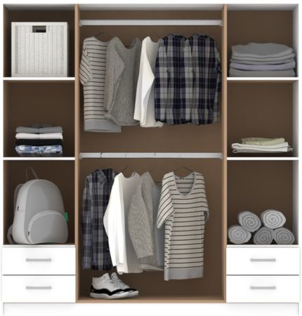 Placard Dielfe 4P 173Cm Pac170 Blanco