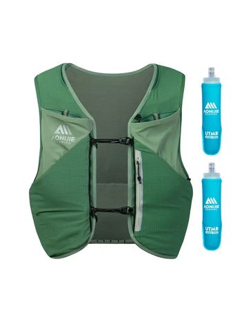 Kit Aonijie Chaleco de Hidratación 8L y 2 Botellas Unisex Trail running Verde