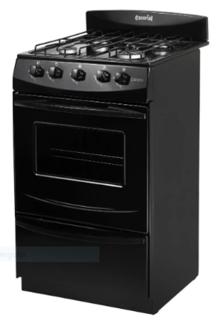 Cocina Negra Escorial Candor S2 Black 4 Hornallas Visor Y Parilla Gas Natural