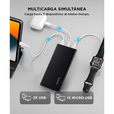 Power Bank Portátil Gadnic Metálico 15000 mAh