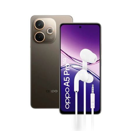 Combo Oppo A5 Pro 5G 8+256GB Mocha + Auriculares Dekkin Manos Libres
