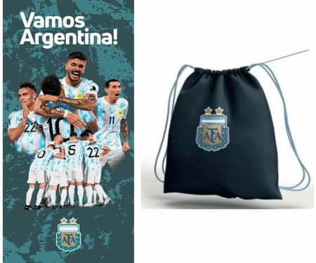 Toallón secado rápido AFA Argentina con mochila