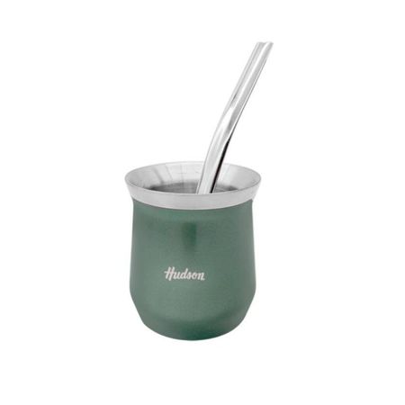 Set En Caja Mate/Bombilla Hudson Vaso Acero VERDE