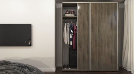 Placard Reflex 210x180x58 2 Puertas 2 Cajones Dl360rdg Roble Denver Grafito Delos
