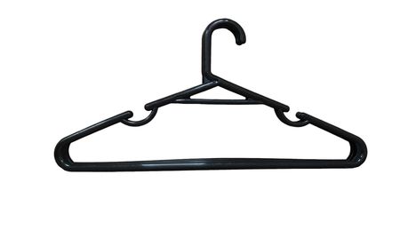 Perchas Plasticas Pack x 12 und Reforzadas Compactor Negro