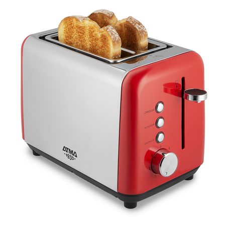 Tostadora Eléctrica Vintage 7 Niveles Roja Inox Atma TOAT21VRP