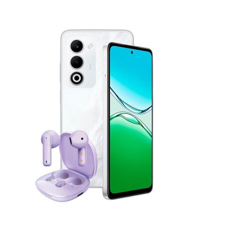 Combo Oppo A5 4G 4+256GB Blanco + Auriculares TWS Dekkin Purple