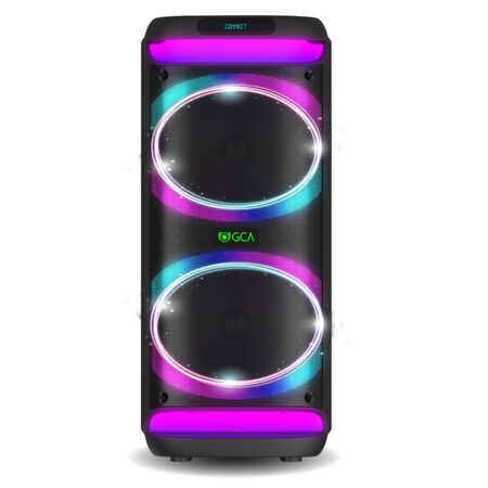 Parlante Gca Rocket Doble Woofer 10 Con Ruedas Y Luces