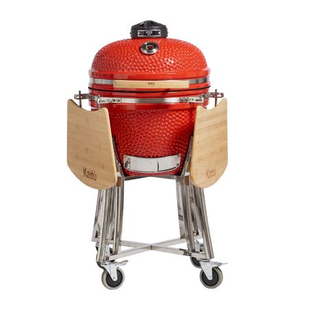 Kamado Kadu 18 Rojo con funda - BBQ Grill - Horno Ceramico - Parrilla