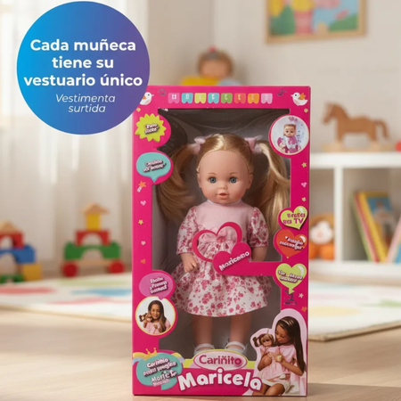 Muñeca Cariñito Maricela 40cm 12 frases varios vestuarios (495)