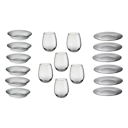 Set x6 Platos Playos + Compoteras + Vasos Copones