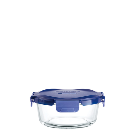 Contenedor Redondo Vidrio Luminarc 1000 Ml Purebox Putina Azul