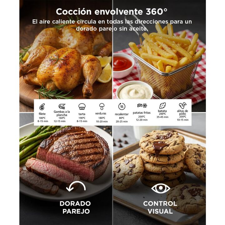 Freidora de Aire Future V7.2 Gadnic Tapa con Visor 7.2 litros - Vista 4