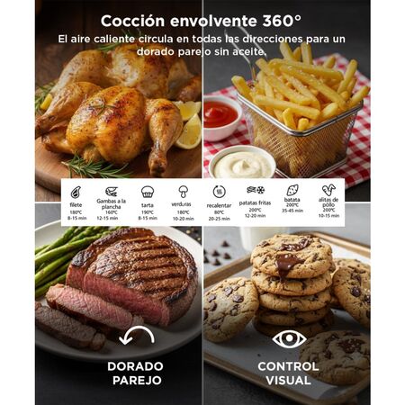 Freidora de Aire Future V7.2 Gadnic Tapa con Visor 7.2 litros