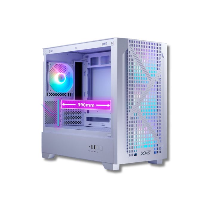 Gabinete XPG LANDER300 Blanco con ARGB y Vidrio Templado Soporte Micro-ATX y Mini-ITX - Vista 3
