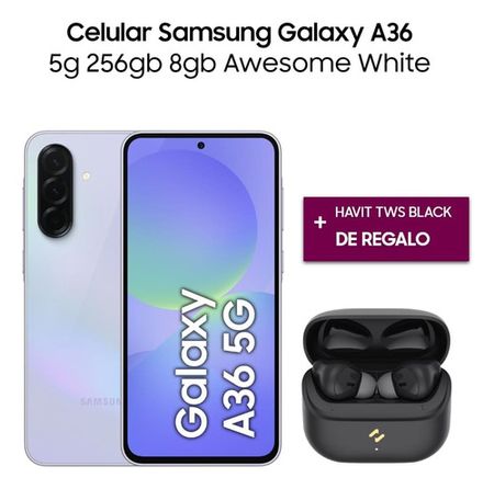 Combo Celular Samsung A36 5G 256/8GB + Auriculares Havit TW982 de Regalo
