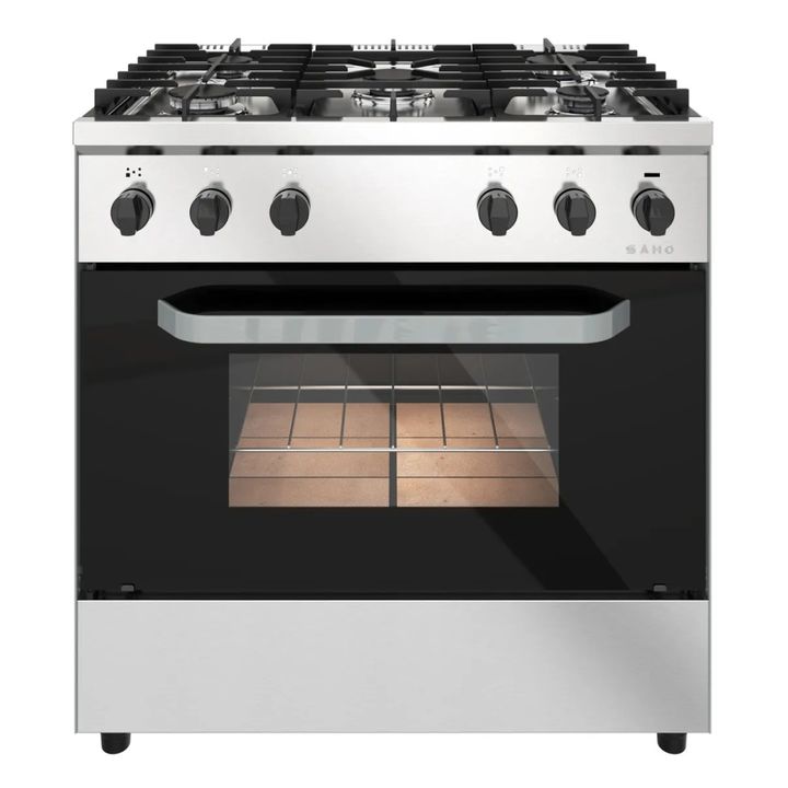 COCINA SAHO KUMA 18069 820 5 HORNALLAS PUERTA VIDRIO FUNDICION ACERO INOX - Vista 1