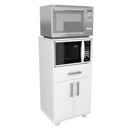 MUEBLE MOSCONI PARA MICROONDAS Y HORNO ELÉCTRICO PUERTAS Y CAJÓN 10159 COLOR BLANCO